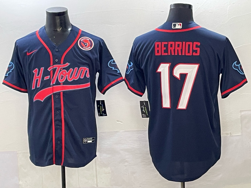Men Houston Texans #17 Berrios blue Nike Limited NFL 2025 Jersey 004->houston texans->NFL Jersey
